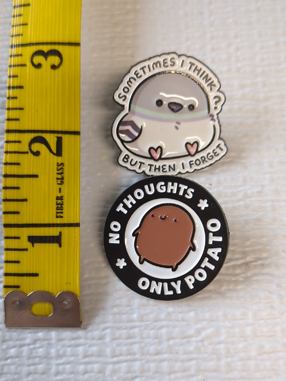 🧡5/$10🧡Cute Bird Forgetting and Potato No Thoughts Enamel Pin Set